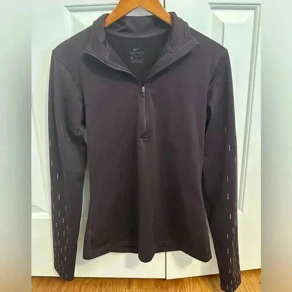 Nike Pro Warm Dri Fit Purple Quarter Zip Up Long Sleeve Shirt size Medium - Picture 1 of 9